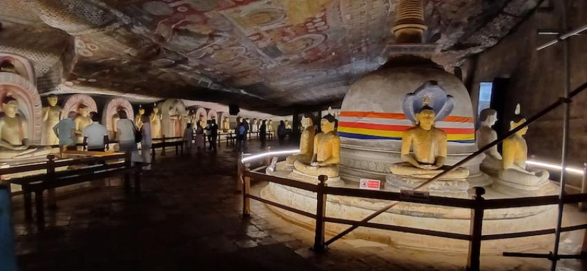 The cave temples in Dambulla have interesting layouts