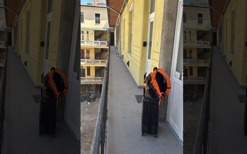 At check-in. It took me 30 minutes to open the door.