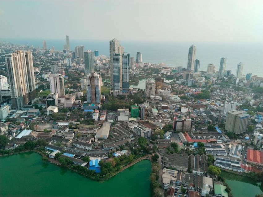 Colombo city as seen from the Observation Deck of the Lotus Tower