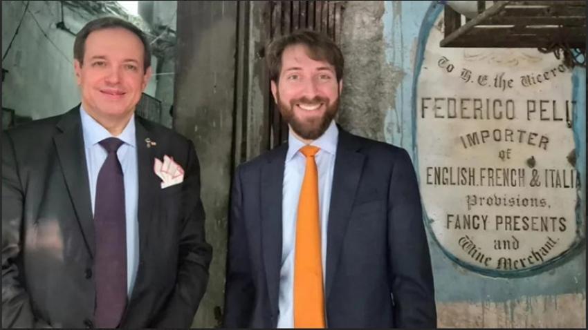 Italian Consul General Riccardo Dallacosta with Dr. Enrico De Barbeiri (grand nephew of Angelo Firpos).