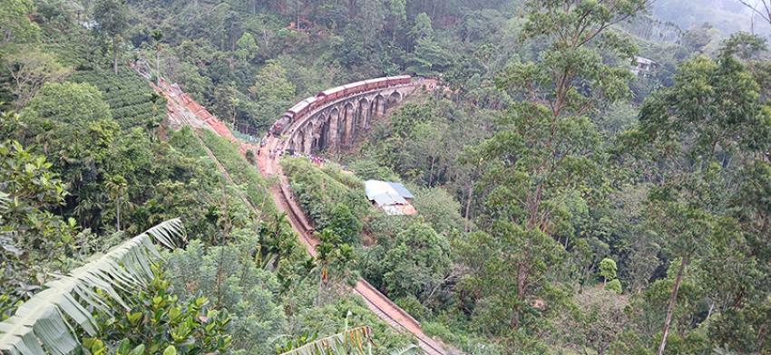 Train passing the Bridge as seen from a viewing point. Photo: Uttara Gangopadhyay
