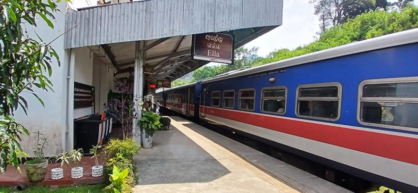 The luxury Odyssey Train at Ella station. Photo: Uttara Gangopadhyay