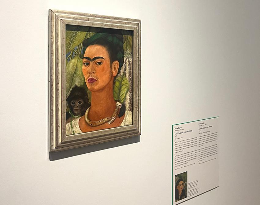 Self-portrait of Frida Kahlo at the show