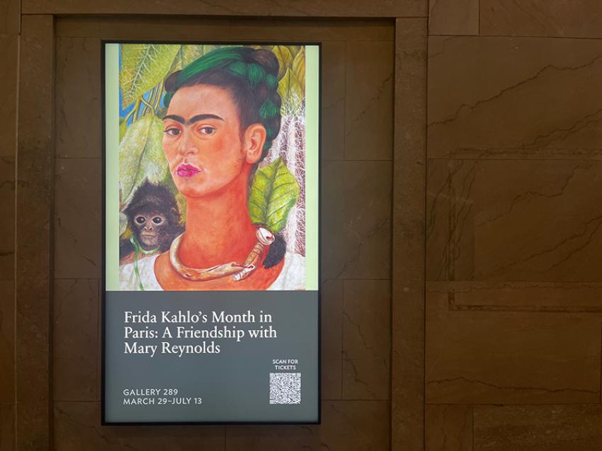 A poster of the exhibition Frida Kahlo Month In Paris 