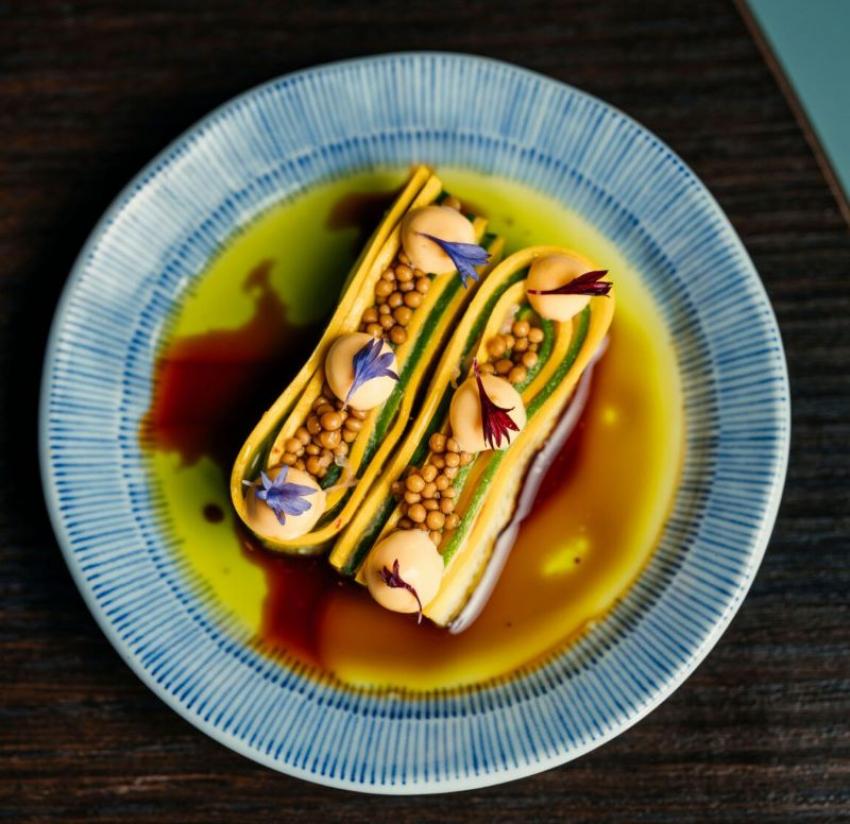 A vibrant, inventive creation of Yan Dining Room. Photo: Johnny C.Y. Lam/Air Canada