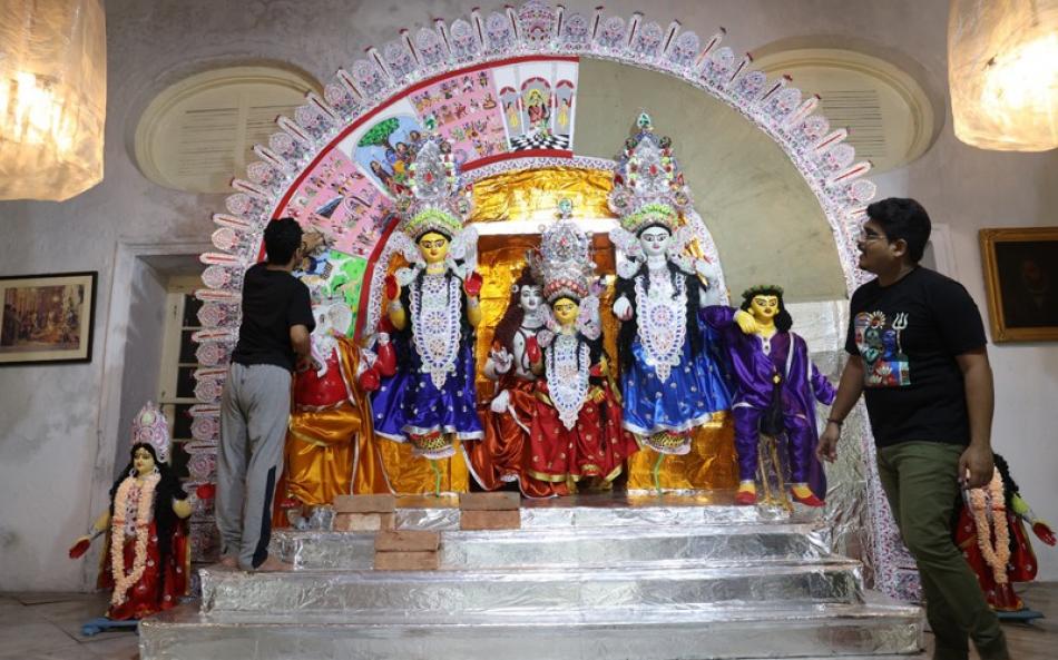 In Images: Kolkata's 260-Year-Old Baishnab Das Mullick Bari prepares for Durga Puja