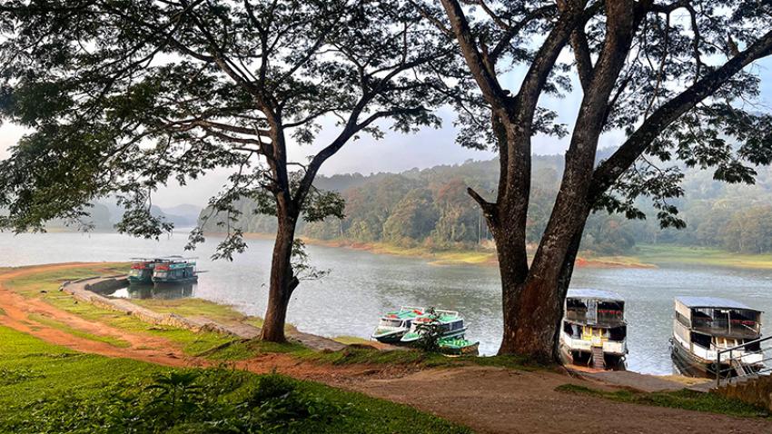 The Thekkady lake inside Periyar National Park