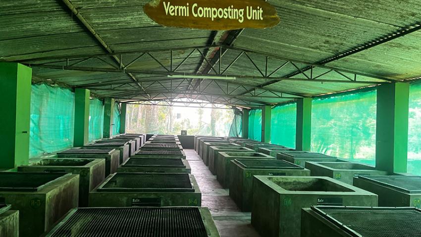 A Vermicomposting unit as part of the green initiatives at Spice Village